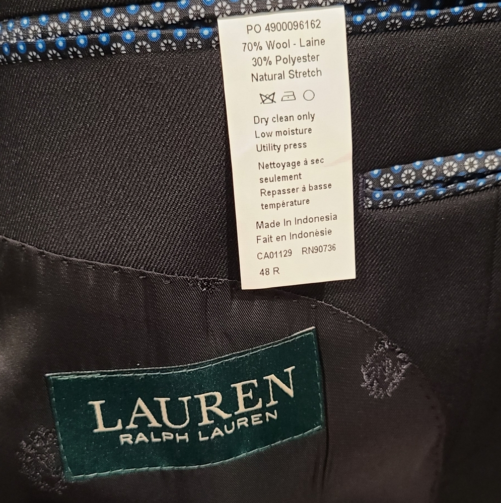 Lauren Ralph Lauren Black Blazer 48R - Picture 3 of 5